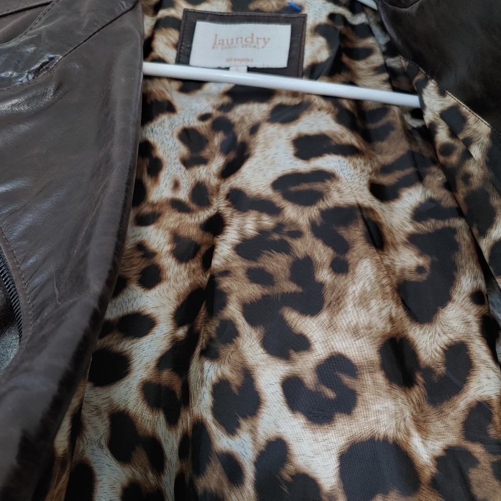 Laundry by Shelli Segal  brown leather jacket - Picture 4 of 6